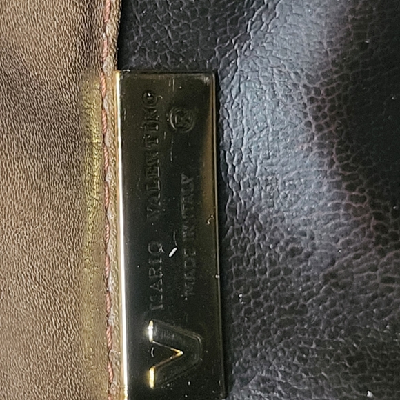 Mario Valentino Brown Leather Clutch with Textured Finish - Picture 10 of 12